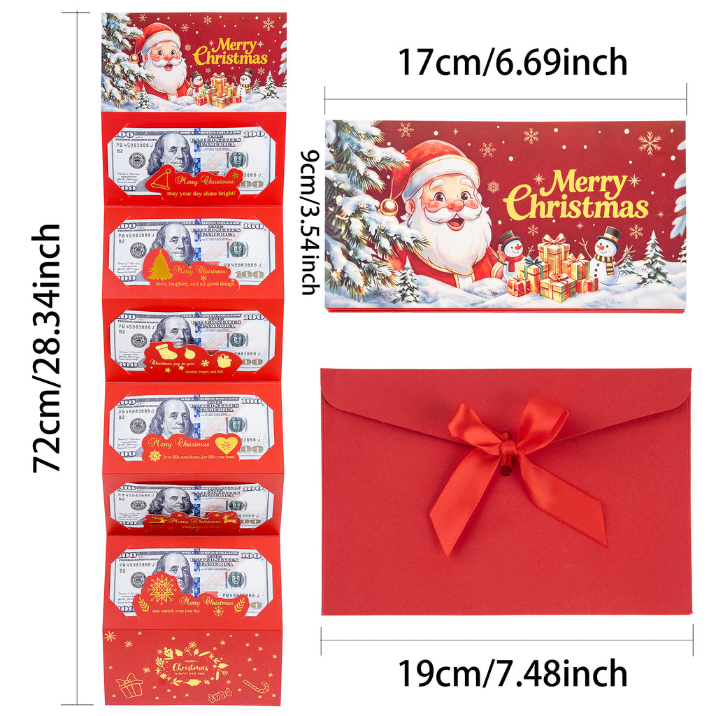 Red Christmas Money Holder Set